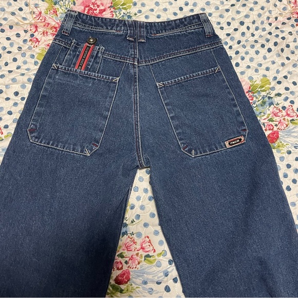 Vintage Y2K Paco Wide Leg Denim Jeans Waist size 10 - 26W - Picture 6 of 12